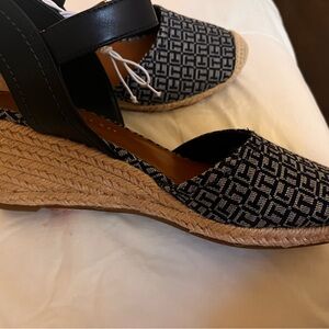 Tommy Hilfiger Navy and Beige Wedges